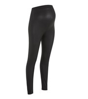 New Look Maternity Black Coated Leather-Look Over Bump Leggings